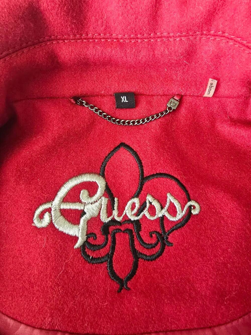 Guess Pea Coat Red Sz XL Wool blend - Picture 9 of 11